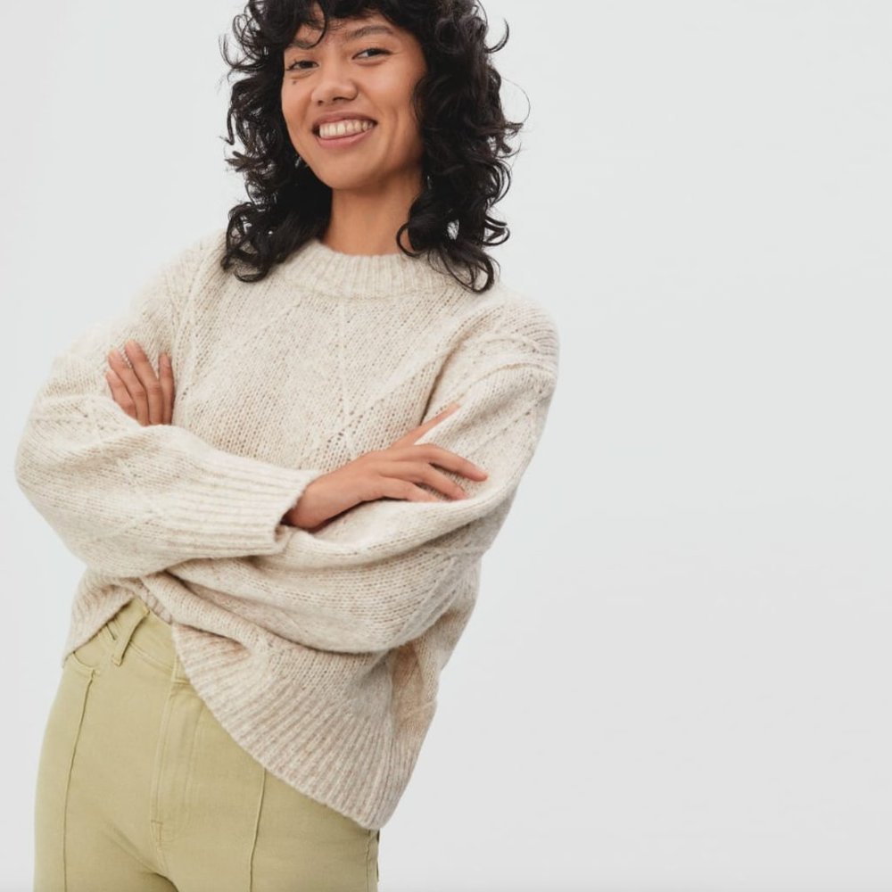 Everlane The Diamond-Stitch Cloud Crew